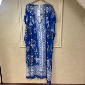 New! Cupshe Blue Floral Kaftan